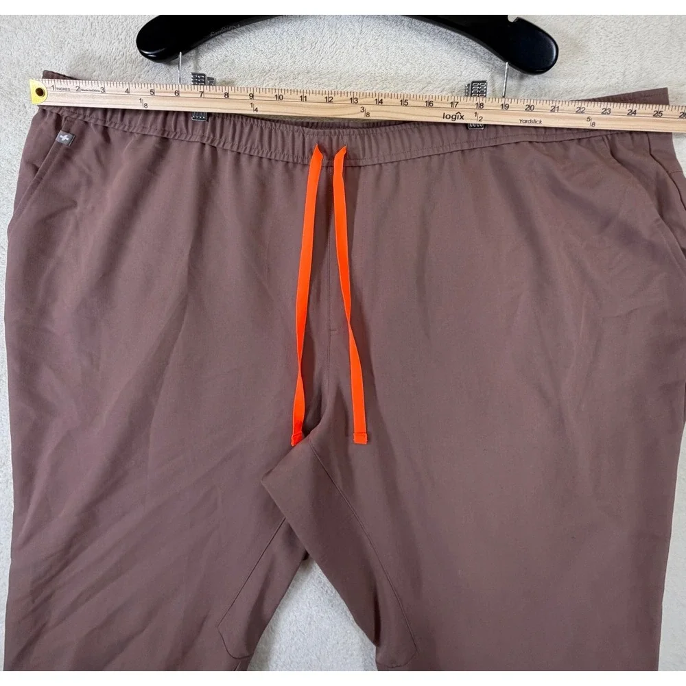 FIGS Tansen Jogger Scrub Pants 6XL Short Mauve Brown Orange Drawstring-NWT